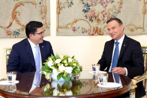 Ambasador RK Autoryzowany Kazachstanu w Rzeczypospolitej Polskiej podczas spotkania z Andrzejem Dudą